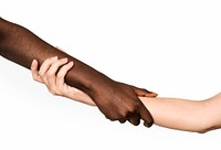 Diverse hands holding and support other