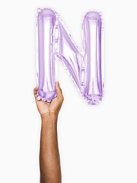 Capital letter N purple balloon