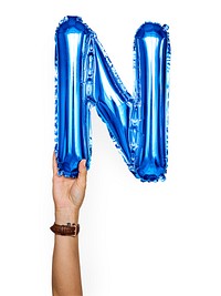 Capital letter N blue balloon