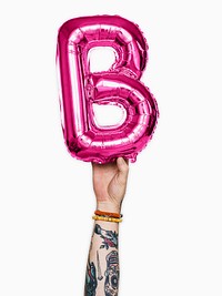 Capital letter B pink balloon