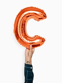 Capital letter C orange balloon