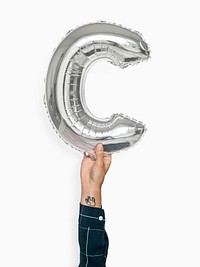 Capital letter C silver balloon