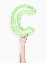 Capital letter C green balloon
