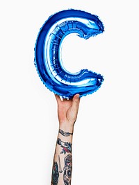 Capital letter C blue balloon