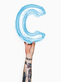 Capital letter C blue balloon