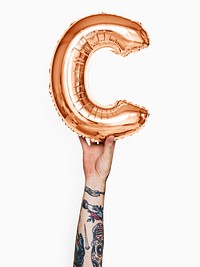 Capital letter C orange balloon
