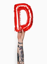 Capital letter D red balloon