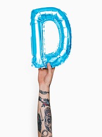 Capital letter D blue balloon