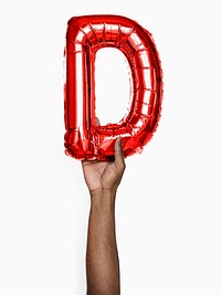 Capital letter D red balloon