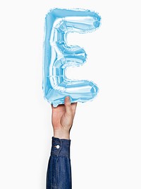 Capital letter E blue balloon