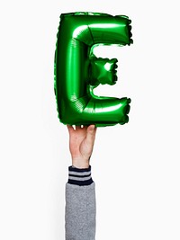 Capital letter E green balloon