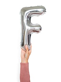 Capital letter F silver balloon