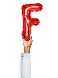 Capital letter F red balloon