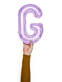 Capital letter G purple balloon