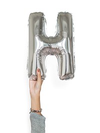 Capital letter H silver balloon