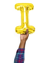 Capital letter I yellow balloon