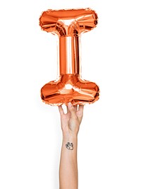 Capital letter I orange balloon
