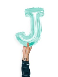 Capital letter J Green balloon