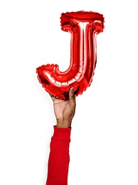 Capital letter J red balloon