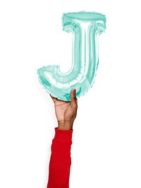 Capital letter J Green balloon
