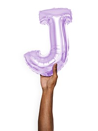 Capital letter J purple balloon
