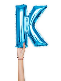 Capital letter K blue balloon