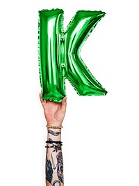 Capital letter K green balloon