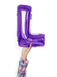 Capital letter L purple balloon
