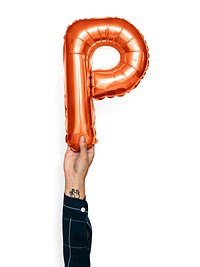 Capital letter P orange balloon