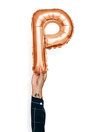 Capital letter P orange balloon