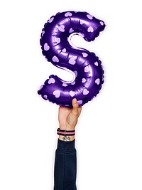 Capital letter S purple balloon