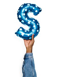 Capital letter S blue balloon