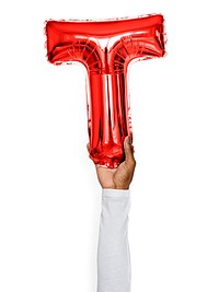 Capital letter T red balloon
