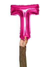 Capital letter T pink balloon