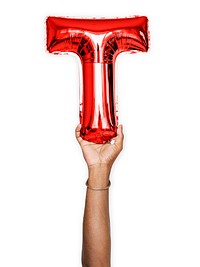 Capital letter T red balloon