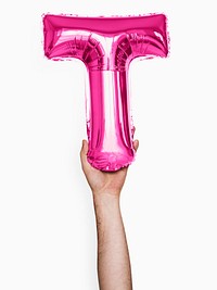 Capital letter T pink balloon