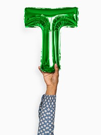 Capital letter T green balloon