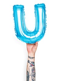Capital letter U blue balloon