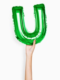 Capital letter U green balloon