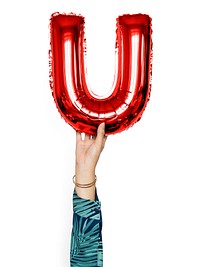 Capital letter U red balloon