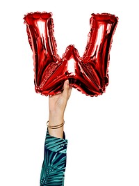 Capital letter W red balloon