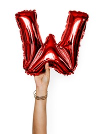 Capital letter W red balloon