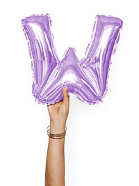 Capital letter W purple balloon