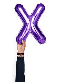 Capital letter X purple balloon