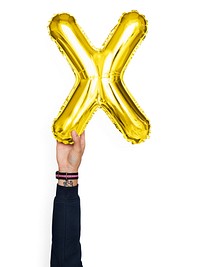 Capital letter X gold/yellow balloon