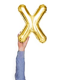 Capital letter X gold/yellow balloon