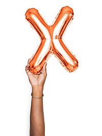 Capital letter X orange balloon