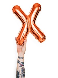 Capital letter X orange balloon