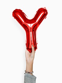 Capital letter Y red balloon
