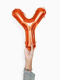 Capital letter Y orange balloon